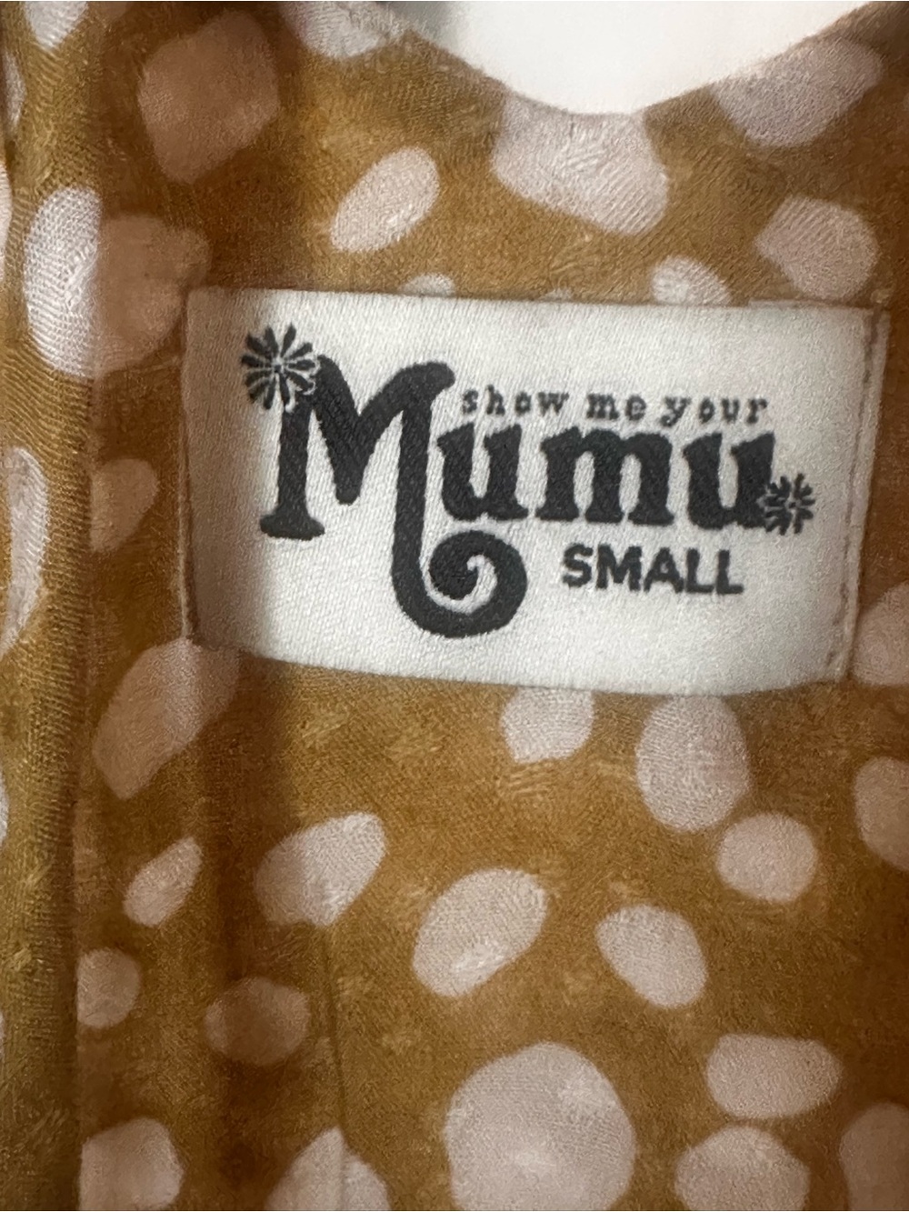 Show Me Your Mumu Gold and Cream Polka Dot Babydoll Dress